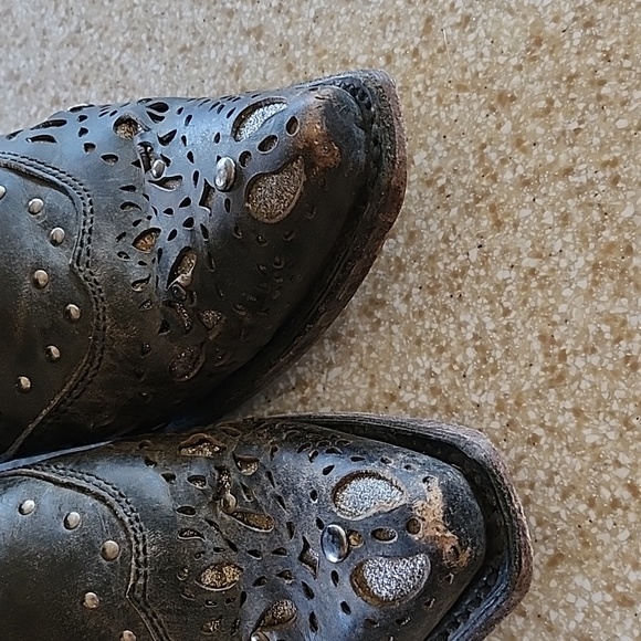 Women's Corral Fango Antiqued Studded & Silver Inlay Boots Size 9.5M - Picture 6 of 16